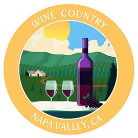Vinyard - Wine Country - Napa Valley, California 3.5" DIY Stick On Vinyl Decal Vacation Adventure Theme Novelty Applique