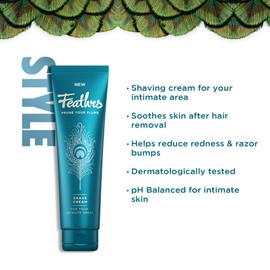 Feathrs Sensitive Shave Cream for Styling Intimate Areas - Vegan - 150ml