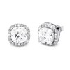 TOPGRILLZ Square Stud Earrings 925 Sterling Silver 5A+ Cubic Zirconia