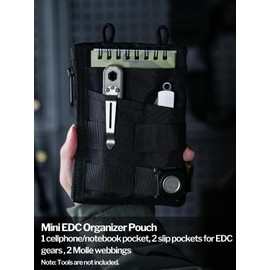 VIPERADE VE18N X-Pac EDC Pocket Tool Organiser, Multifunctional Small Tool Bag with 6 Pockets, EDC Organiser Bag for Men, Slim Multitools Pockets Organizer - Black