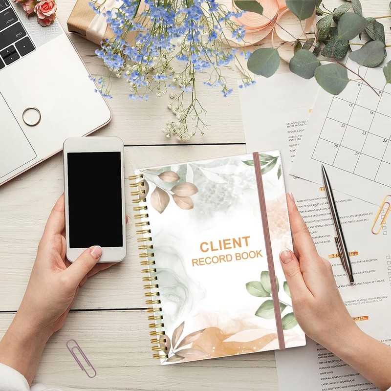Heveboik Client Record Book - Hair Stylist Client Profile Book-Binder