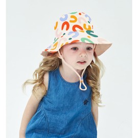 Malaxlx Toddler Bucket Sun Hat Cute Letter Beige Summer Outdoor Kids Beach Hat for 2-4 Years Old Boys Girls