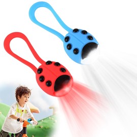 Peelanmall Pack of 2 Children's Scooter Light, IPX5 Waterproof LED Backpack Light, Pram Light, LED Children's Scooter Light, LED Warning Light with 3 Light Modes for Children's Scooter, Hiking Stick or Backpack