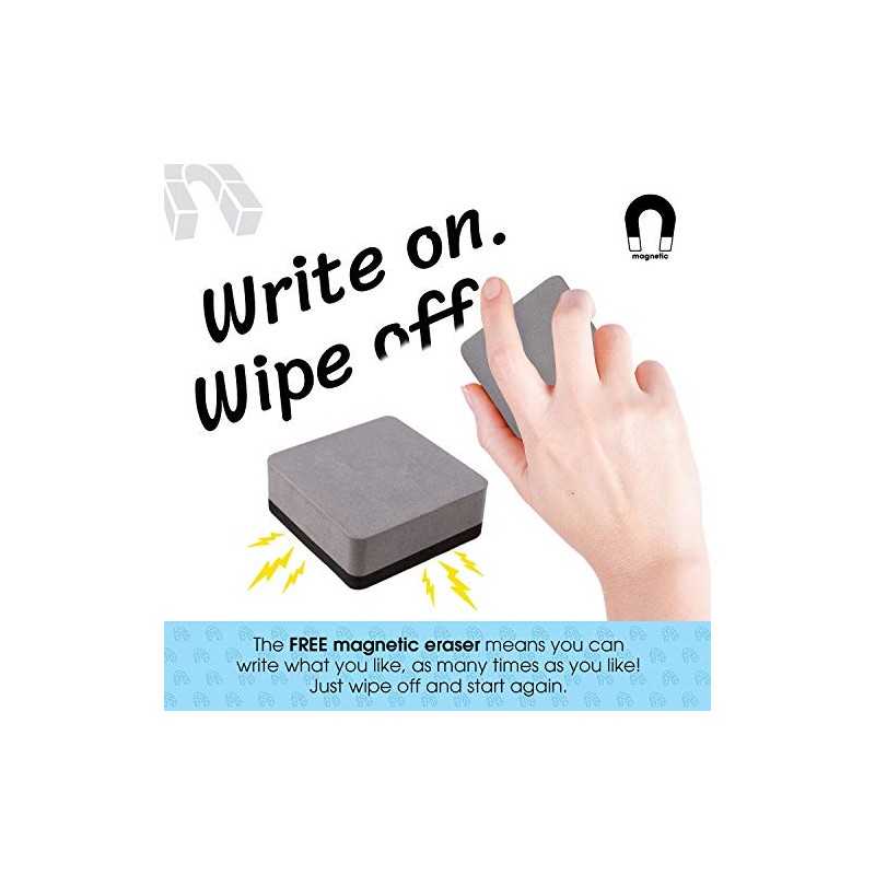 TMS Magnetic Whiteboard Marker, Dry Wipe Pens and Magnetic Eraser