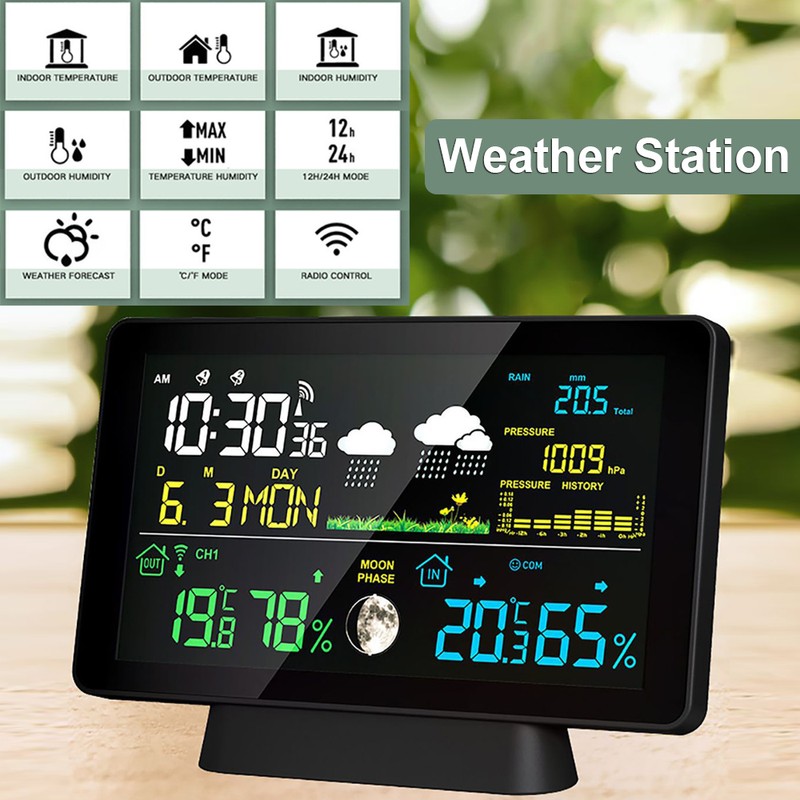 Multi-function Professional Electronic Weather Station Intelligent Color Screen Clock Temperature