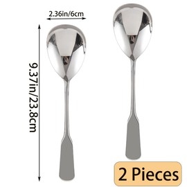 Chenshuo Wide Handle Serving Spoon,304 Stainless Steel Buffet Serving Spoon,Large Serving Spoons,Washable With Dishwasher,2 Pieces,Silver