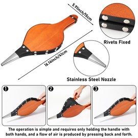 WILLBOND Heavy Duty 33.8 Inch Fireplace Fire Pit Campfire Poker Stick 25 Inch Fireplace Tong and Wood Fireplace Bellow with Stainless Steel Nozzle Fire Tool Accessories for Indoor Outdoor Camping