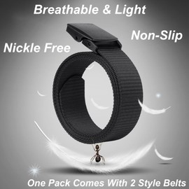 Nylon Military Tactical Belt 2 Pack Webbing Outdoor Web Belt, Fits Pant Up To 40 Inches, B-Black+Khaki