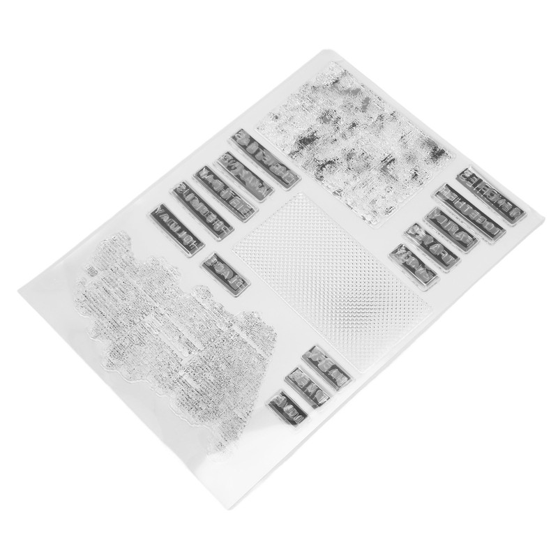2Pcs Clear Stamp English Words Pattern Clear Safe Reusable TPR