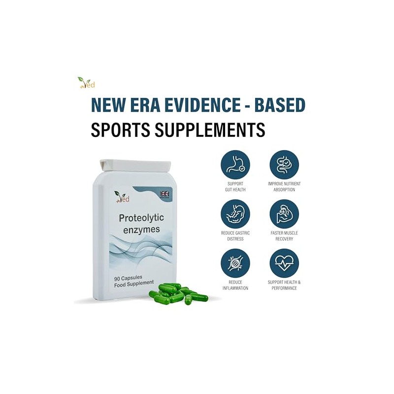 Ved Systemic Proteolytic Enzymes Complex, Mixed Enzyme Formula with Ginger