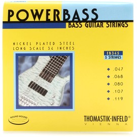 Thomastik Saiten für E-Bass Power Bass Magnecore Round Wound Hexcore Satz EB345 5-string roundwound long scale 34"