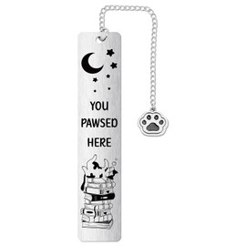 Cat Bookmark Gift for Cat Lovers, Cute Sleeping Kitten Metal Book Mark You Pawsed Here Bookmark Reading Accessories for Women Men Friends Readers Club Gift