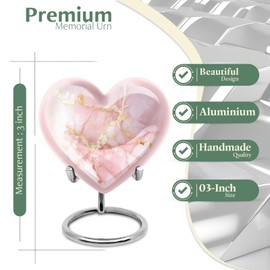 Yatskia Pink Small Keepsake Urns for Human Ashes, Funeral Urns for Adult Ashes Men, (Pack of 1, 3 Inch)