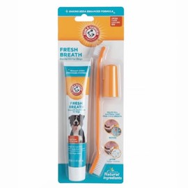 Arm and Hammer Advanced Care Fresh Breath and Whitening Toothpaste, Toothbrush and Finger Toothbrush Set for Dogs