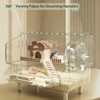 Luxury Acrylic Hamster Habitat, Multi-Level with Wooden House, Exercise Wheel,