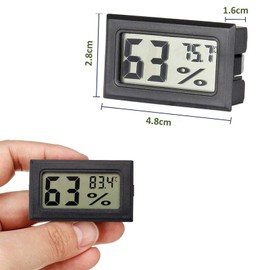 DiyStudio LCD Thermometer, Digital Thermometer, Embedded Mini Hygrometer, Digital Temperature Hygrometer, Indoor Room Temperature Meter -50°C to 70°C, Thermometer for Indoor, Home, Office, Wine Cellar, Breeding Ground, Aquarium, Poultry Incubator (Black,