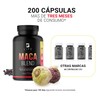 Complejo de Maca 200 Cápsulas. Ingredientes naturales: Maca Amarilla, Negra