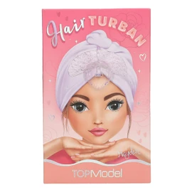 Depesche 13549 TOPModel Beauty and Me Hair Turban in Purple with Heart Button for Attaching the Cloth without Slipping