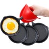 Cptoion 1 Set Mini Cast Iron Skillet, 4 Inch, Black
