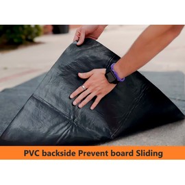 2 Cornhole Mats Prevent Cornhole Board from Slipping, Pitch Pad Keep Tossing Bags Clean and Secure Footing, Gray, 51inch x72 inch (2 Mats)