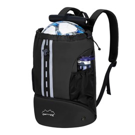 ONTYZZ Waterproof Drawstring Backpack Sports Backpack with Shoe Compartment Multifunctional Daypack for Gym Yoga Swimming Dance Basketball Volleyball Football Bag