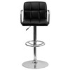 Flash Furniture Black Quilted Vinyl Barstool, 1 Pack