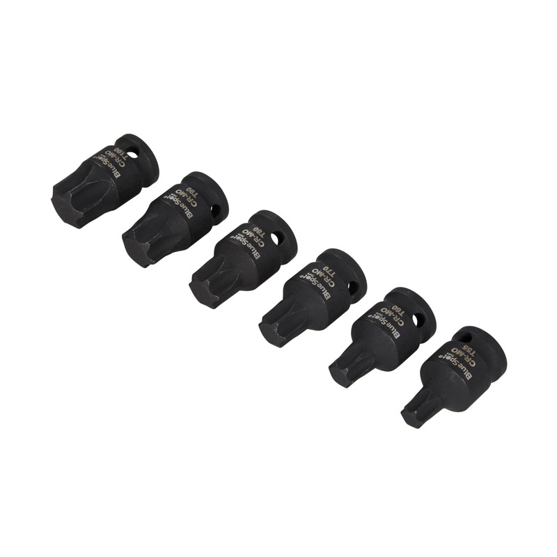Blue Spot Tools 6 PCE 1/2" Impact Torx Bits (T55-T100)