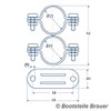 Pack of 5 Pipe Clamps Double with Swivel Diameter 25