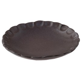 Marui Pottery MR-3-4147 Shigaraki Ware Hechimon Plate, Diameter Approx. 4.7 inches (12 cm), Purple Mai, Brown