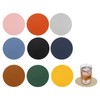 QUARKZMAN Round Faux Leather Coasters, 4 Inches, Pack of 10