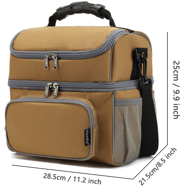 FlowFly Double Layer Cooler Insulated Lunch Bag Adult Lunch Box