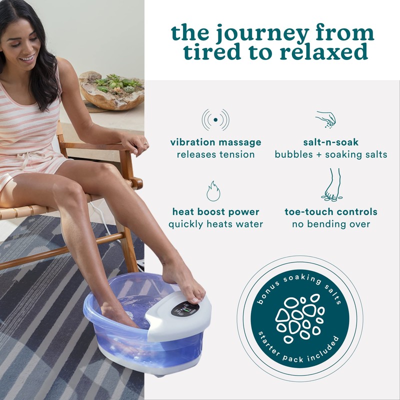 HoMedics Salt-N-Soak Footbath with Heat Boost and Soaking Salt Starter