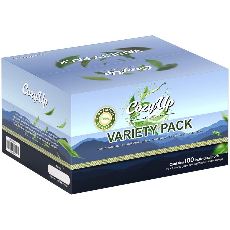 Cozy Up 100-Count Variety Pack Tea, Compatible with Keurig Brewers,