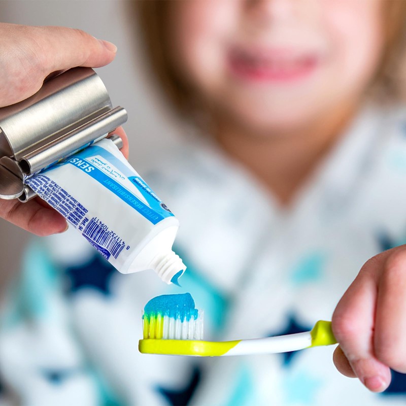 LOVEINUSA Toothpaste Squeezer, Toothpaste Tube Squeezer Metal Toothpaste Dispenser Stainless