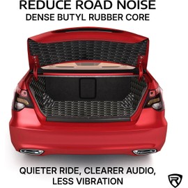 Rockville ROCKMAT 37-15 Sound Deadening Mat, 60 mil Butyl Aluminum Foil Sheets, 37.5 Sq Ft Coverage, Peel and Stick Automotive Soundproofing and Vibration Damping for Doors Floors Trunk