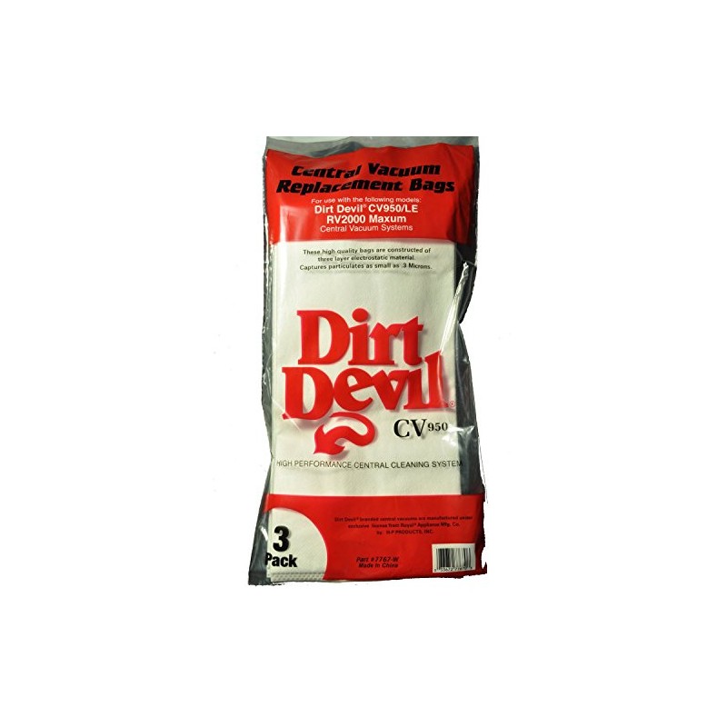 Dirt Devil CV950, CV950LE, RV2000 Maxum Central Vac Bags (3