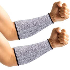 SmallCat Cut Resistant Protective Arm Sleeves, Reusable Arm Guards Gardening Sleeves, Breathable Safety Arm Protectors for Industry, Working, Dog Bite - Gray, 1 Pair