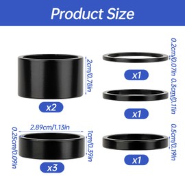 Techchii 8 Stück Spacer Fahrrad 2 3 5 10 20mm Fahrradlenker Erhöhung Distanzscheiben Fahrrad Ahead Kappe Aluminium Spacer Steuersatz 1 1/8 Zoll für MTB Rennrad Fahrrad