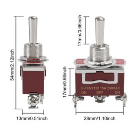 ACEIRMC Waterproof Toggle Switch 12V Marine ON Off ON 3 Pin 3 Position SPDT 12 Volt DC 30A Heavy Duty 3 Way Toggle Switch with Boot Cap Cover for Car Auto Truck Boat (ON-Off-ON)