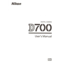 Nikon D700 Digital Camera Original Instruction Manual