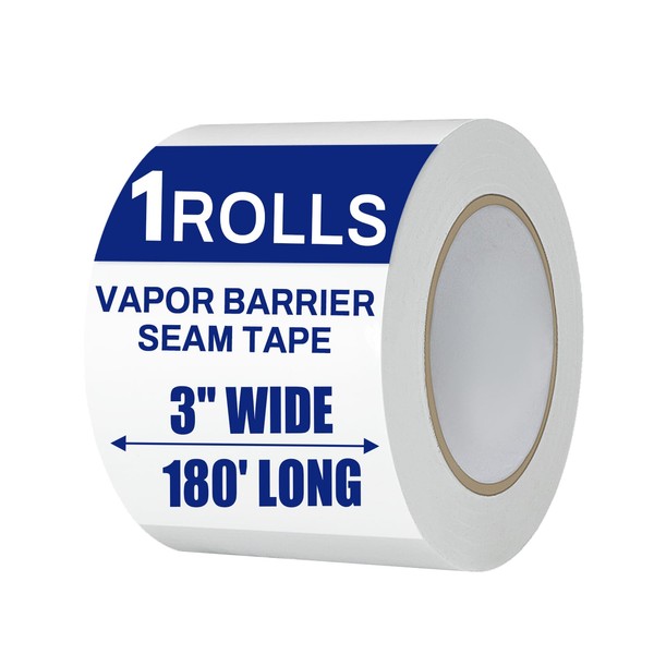 Bghdas 1 Roll Vapor Barrier Tape, 3" Wide x 180'