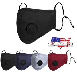RS MEDICA Reusable Washable Face Mask with Breath Port + 2 PM2.5 Carbon Filters 5 Layers - Grey with 2pcs  PM 2.5 Filiters