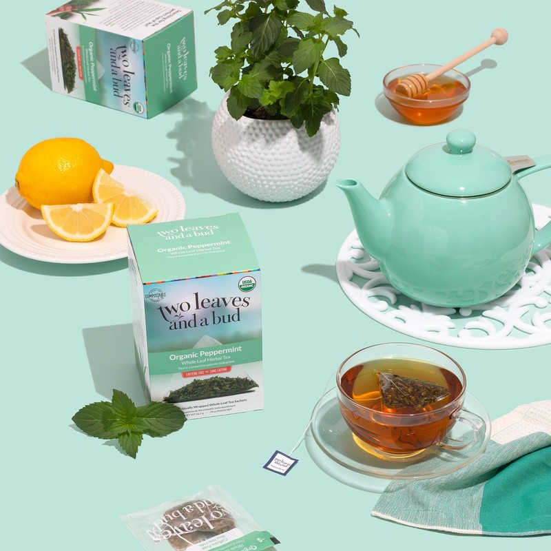 Two Leaves and a Bud Organic Peppermint Tea Bags, Naturally