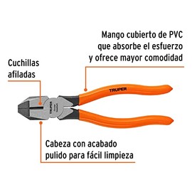 Truper T201-7, Pinza profesional para electricista 7, mango de vinil                                                                                  