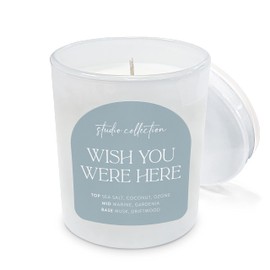 Studio Oh! Scented Candle - Variety of Essential Oils & Fragrance-Infused Coconut-Soy Blend Wax - Burns up to 65 Hours - Comes in a Jar - Non Toxic - Studio Collection - Wish You were Here