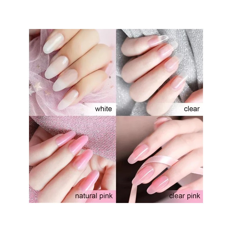 Luckyfine 4 PCS Poly Nail Gel Extension Kits for Starter