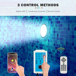 CLOSUNT Pool Lights for Inground Pool, 10 Inch Large LED Multicolor Inground Pool Light with 50 Foot Cord for Wet Niche, 60W Waterproof Swimming Pool Lights, APP Control (Controller Included)