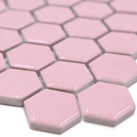 Mosaic Tile Hexagon Ceramic Mosaic Tile Pink Floor Wall Bathroom Kitchen Toilet