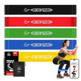 BOLD TRIBE Set de Mini Bandas de Resistencia - Bandas Elásticas para Ejercicio - Fitness, Yoga, Crossfit, Pilates, Gym en Casa