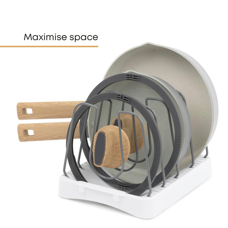 FiNeWaY Adjustable Pan Lid Holder for Kitchen Organisation, Soft non-slip